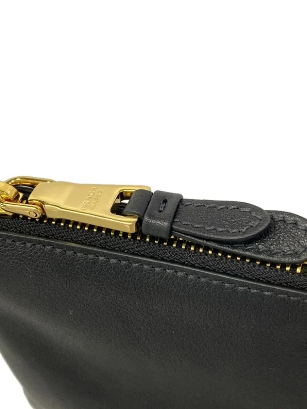 PRADA 1BC238 Black soft grain leather Shoulder Bag
